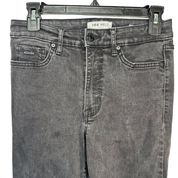 Nine West Black High Rise Waisted Perfect Skinny Jeans Pants Goth Punk Emo Sz 6 - Picture 2 of 7